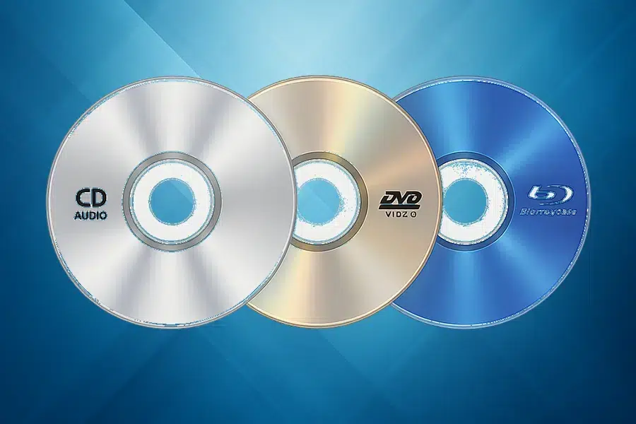 Optische Datenträger wie CD, DVD und Blu-ray für Digitalisierung