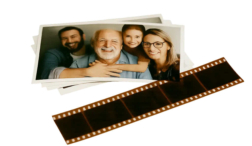 Alte Familienfotos und Filmnegative zur Digitalisierung